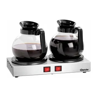 Bartscher Kannenwärmer WP-K200, Kannenwärmer mit 2 Warmhalteplatten für rund um die Uhr warme Getränke, 1 Stück