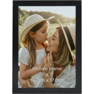 Ditwis Bilderrahmen 13x18 Schwarz, Fotorahmen für 18x13 cm Fotos und Bilder, Wand- und Tischaufstellung, Modern Rahmen für Wohn-, Schlaf- und Büroräume