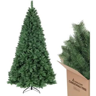 SALCAR Künstlicher Weihnachtsbaum 210 cm, Tannenbaum Künstlich mit Handschuhen und Metallständer, Christbaum als Weihnachtsdeko Innen
