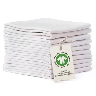 Madras Collections 10 Stück Mehlsack Geschirrtücher, zertifizierte Bio-Baumwolle, Mehlsack, Handtücher, sehr saugfähig, Geschirrtücher für Stickerei, Küchentücher, 71,1 x cm (weiß) Handtücher