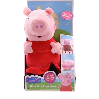 Jazwares Peppa Wutz Plüschfigur mit Sound (30cm, englische Sprachausgabe) Kuscheltier Stofftier Plüschtier