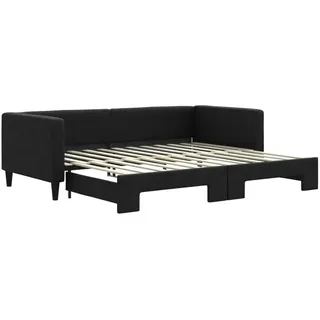 vidaXL Tagesbett Ausziehbar Schwarz 90x200 cm Stoff