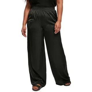 Urban Classics Satin Wide Hosen - Black - L