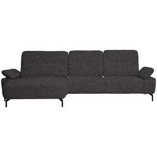 Xora Ecksofa , Dunkelgrau , Metall , Uni , Ottomane links, L-Form , 318x165 cm , Fußauswahl, Stoffauswahl, Armteilvarianten, Sitzqualitäten, seitenverkehrt erhältlich, Hocker erhältlich, Rücken echt , Wohnzimmer, Sofas & Couches, Wohnlandschaften, Ecksofas