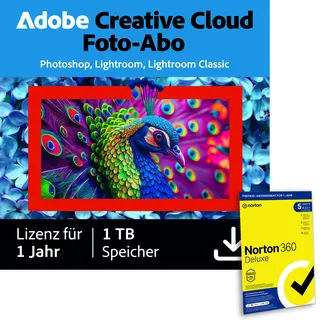 Adobe Creative Cloud Foto-Abo für 1 Jahr | inkl. 1 TB | Photoshop + Lightroom | Win/MAC