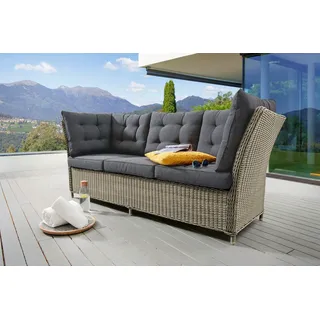 Destiny Loungesofa "PALMA" Aluminium, Polyrattan, 3er Bank, inkl. Auflagen, natur meliert