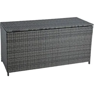 Auflagenbox Poly Rattan Kissenbox Gartenbox Aufbewahrungsbox Anthrazit-Grau - Grau