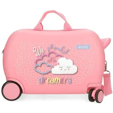 Enso Dreamer Kinderkoffer, Rosa, 45 x 31 x 20 cm, starr, ABS, 27,9 l, 1,8 kg, 2 Rollen, Handgepäck, Rosa, kinderkoffer