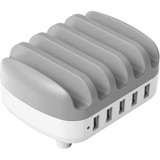 ORICO USB Ladestation 40W 5 Port Schnellladestation für Mehrere Geräte, Smart Charger Organizer Ladegerät, Kompatibel für Apple iPad iPhone Android