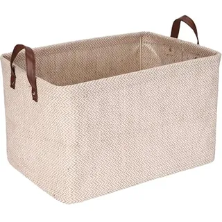 Sea Team Jute Aufbewahrungskorb mit Stützrahmen 42x30x24 cm, stabiler Organizer für Regale und Schränke im Haushalt