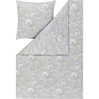 Estella Mako Interlock Jersey Bettwäsche Mona silber 155x220 cm + 80x80 cm - Silber