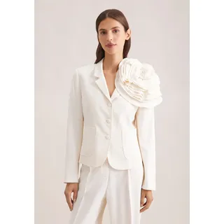 Jackenblazer SEIDENSTICKER, Damen, Gr. 38, sanftes weiß, 99% Viskose, 1% Elastan, unifarben, Blazer Jackenblazer