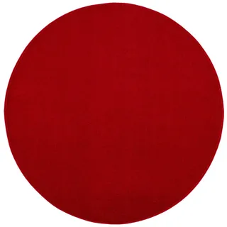 Webteppich , Rot , Textil , Uni , rund , Oeko-Tex® Standard 100 , pflegeleicht , Teppiche und Böden, Teppiche, Runde Teppiche