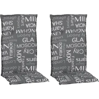 Beo Sitzauflage Hochlehner Bellona 2er-Set grau