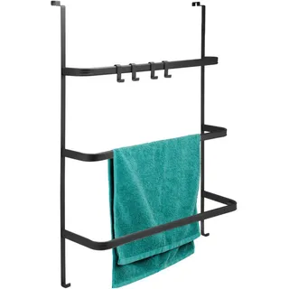 bremermann Tür-Hängeregal, Metall, schwarz , Schwarz , 65x86x17 cm , Badezimmer, Badezimmerausstattung, Handtuchhalter