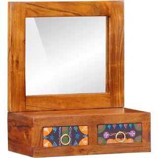 vidaXL Wandschrank mit Spiegel Braun 40 x 20 x 50 cm Massivholz Akazie - Braun