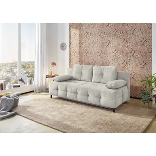 Jockenhöfer Schlafsofa "Phil, B: 207 cm, Liegefl. 150x200 cm", mit Bettfunktion & Bettkasten und Echtstoffrücken Hellgrau