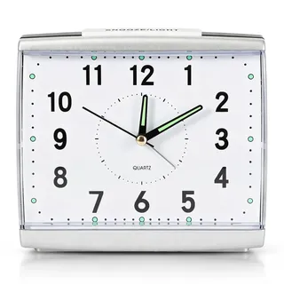 ZONJIE Wecker Analog - Wecker Laut für Tiefschläfer, Ohne Ticken Seniorenwecker mit Nachtlicht, Tischuhr mit Schlummerfunktion, Große Zahlen,Ansteigendem 3-stufigem Glockenton, Wecker Schlafzimmer