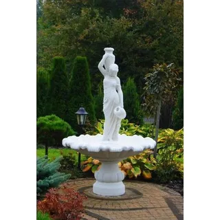 Zierbrunnen Springbrunnen Brunnen Garten Dekoration Fontaine Teich Wasser ALLENA - Weiß