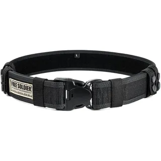 FREE SOLDIER Taktischer Gürtel Herren Schwerlast MOLLE Taillengürtel Schnelle Veröffentlichung Militär Gürtel für Männer Nylon Sicherheitsgurt für Airsoft, Aktivitäten im Freien, Arbeiten (Schwarz)