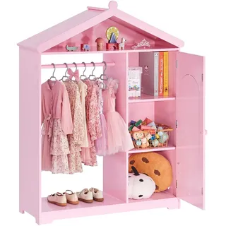 Vevor Kinderkleiderschrank 85 x 31 x 113,5 cm MDF rosa