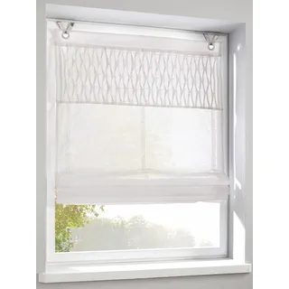 Raffrollo Ösenrollo Tuck Weiss 60 * 140 cm