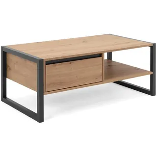 Homestyle4u Couchtisch Holz Rechteckig, 100x40x55 cm, Wohnzimmer, Wohnzimmertische, Couchtische