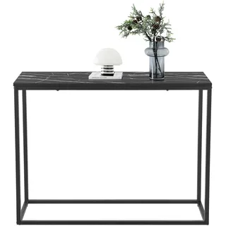 [en.casa] Konsolentisch Kittilä , Schwarz , Metall , 100x80x30 cm , Wohnzimmer, Wohnzimmertische, Konsolentische