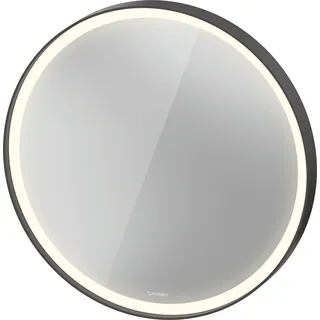 Duravit L-Cube Spiegel mit integrierter Beleuchtung, rund, LED 18W, 700x700x67mm, Graphit Aluminium Matt, LC7375049490100, Ausführung: mit Spiegelheizung