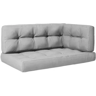 Vicco Palettenkissen Set, Grau, 3 Teile , Textil , Rechteckig , 120x15x15 cm , Gartenmöbel, Gartenpolster & Auflagen, Palettenkissen