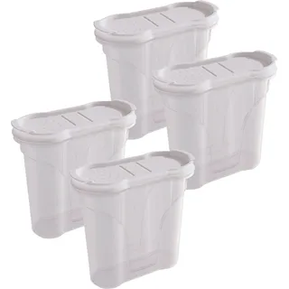 Novaliv Salzstreuer 4 STÜCK Salz Vorratsdose zum Streuen 300 ml Maße (LxBxH): 11 x 5 x 11 cm Dosen für Gewürze mit Deckel Salz und Pfefferstreuer Paprika Gewürz Streuer Klein Streuer Gewürze Fein - Transparent