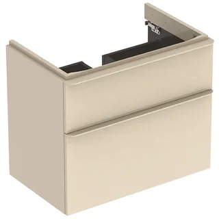 Geberit Waschtischunterschrank 2 Schubladen 73,4 x 61,7 x 47 cm Sand-grau Hochglanz