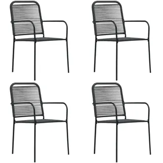 vidaXL Gartenstühle 4 Stk 46 x 46 x 85,5 cm schwarz