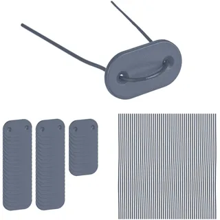 Relaxdays Sichtschutz-Befestigungskit 7,4 x 2,5 cm grau Bambus 52 St.