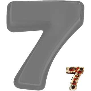 YXHZVON Kuchenform Zahlen Silikon Backform Zahl 7, Number Cake Backform, Groß 3D Zahlen Tortenform, Antihaftige DIY Motivbackformen für Kindergeburtstag, Hochzeit Jubiläum(Grau)