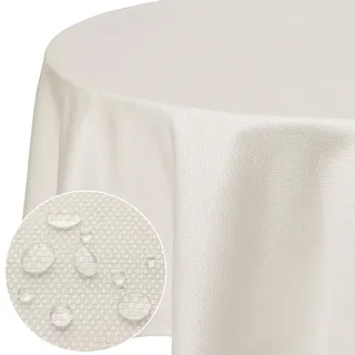 Softalker Outdoor-Tischdecken Beige Abwaschbar Rund 180 cm Jacquard-Geometrischem Modern Tischdecke Wasserabweisend Tischtuch Fleckschutz Table Cloth für Garten Geburtstag Camping Wohnzimmertisch