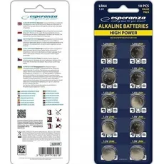 Esperanza ALKALINE BATTERIES LR44 AG13 10PCS. (10 Stk., LR44), Batterien + Akkus