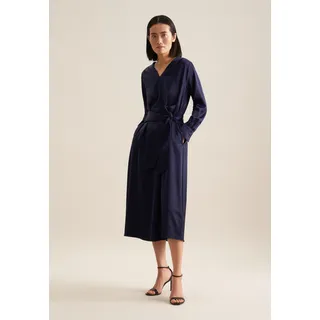 seidensticker Sommerkleid »Schwarze Rose« Langarm V-Neck Uni, blau