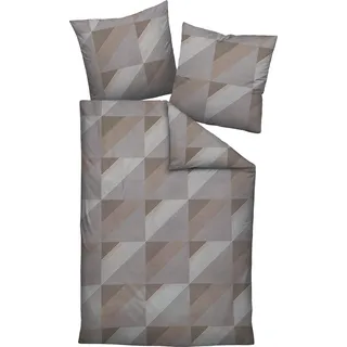 Janine Mako-Satin-Bettwäsche J.D. 155x220 cm + 80x80 cm Taupe