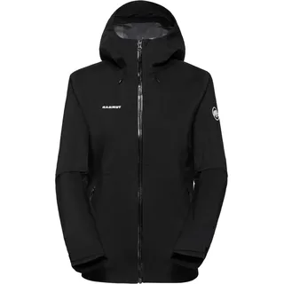 Mammut Outdoor Hardshell Hooded Jacket Women | Damen Jacke für Outdoor, Wasserdicht & Atmungsaktiv, Wanderjacke, Funktionsjacke, Hardshelljacke, Wassersäule 20.000 mm | Schwarz, L