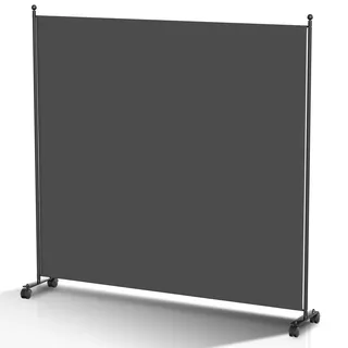 Monucep Paravent Raumteiler 187x181x30cm, klappbar Freistehend Trennwand auf Rollen und Bremsen, Umkleide Sichtschutz Wand Raumtrenner, Stellwand für innen Outdoor Garten Büros Terrasse, Dunkelgrau