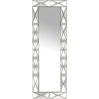 DRW Rechteckiger Wandspiegel aus Melamin, silberfarben, 48 x 5 x 137 cm, INT. 30 x 118,5 cm