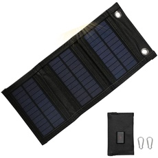 BuyWeek Solar Ladegerät 10W Solarpanel Ladegerät Faltbares und Tragbares Solarpanel mit USB Port für Smartphone Tablets Wasserdichtes Solarladegerät für Wandern, Camping