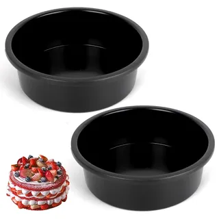 IVEOPPE Backform 2er Set, 15cm Backformen Rund, springform 15 cm mit Antihaftbeschichtung für Backen Geburtstag/Hochzeit/Weihnachten Schichttorten,Einfach zu reinigen