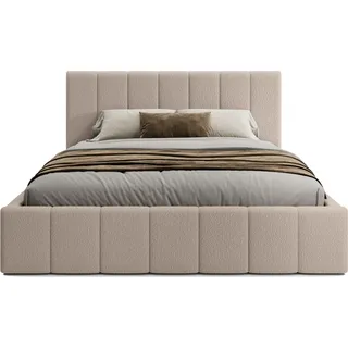 FEDVE Polsterbett Doppelbett Handorf Schlafzimmer Bett Bettkasten 120x200 cm Beige (Anthology 02) - Beige