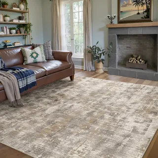 PureCozy Braun Teppich Wohnzimmer 160x230 Schlafzimmer Teppiche Waschbarer rutschfest Boho Abstrakt Carpet Wohnzimmerteppich Esszimmer Büroteppich Groß Kurzflor Weich Carpets