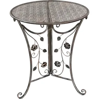 Garden Pleasure Gartentisch Pinatubo Rund Bronze 60 cm x 60 cm