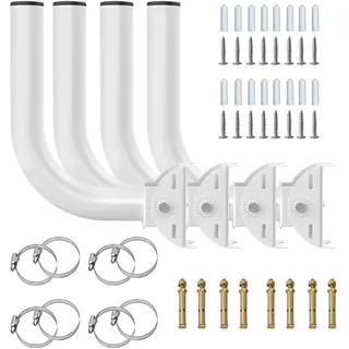 Witterungsbeständigkeit Mastmasthalterung Satelliten Himmelsschüssel,Universal verstellbare TV-Antennenhalterung,4Pack