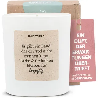 Geschenk Kondolenzgeschenk - Duftkerze mit Spruch - Trauerkerze, Trauergeschenk, Trost Geschenke, Trauerkerzen - Handgemachte Kerze - Sojawachs - Weiß