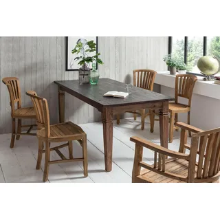 SIT Esstisch "Seadrift Teak Altholz Massivholz Shabby Chic Vintage" Esstisch aus recyceltem Teakholz im Shabby Chic Vintage Design, natur